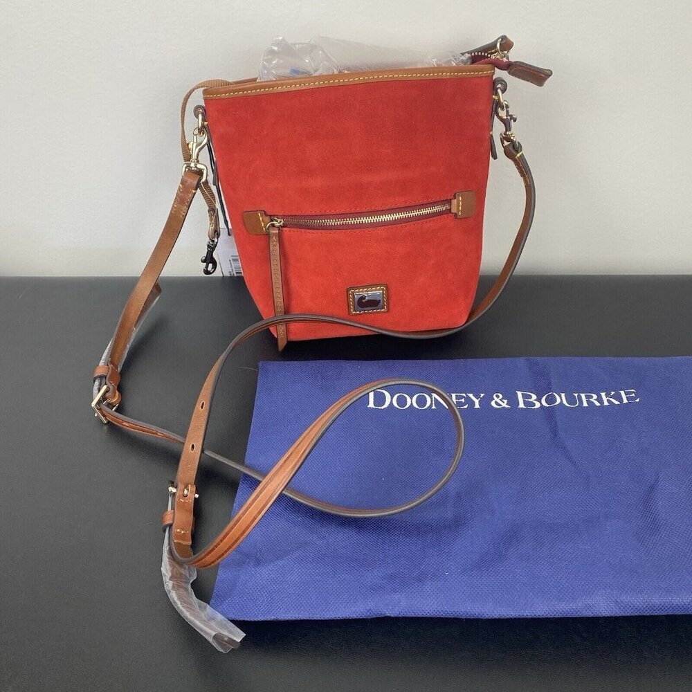 NWT Dooney & Bourke Crossbody Red Suede Leather